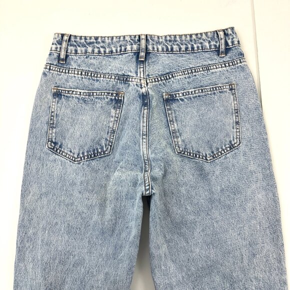 Shein Straight Leg Raw Hem Distressed Women's size M Blue Denim jeans - Picture 7 of 7